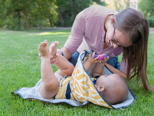 The Playtime Changing Pad is a portable solution to on-the-go diaper changes.