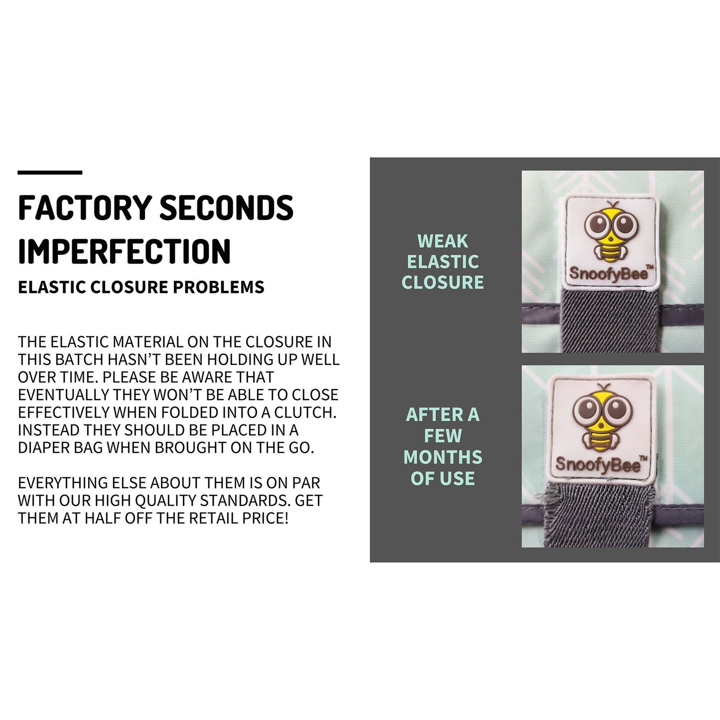 Factory Seconds Playtime Changing Pads (see notes about elastic closure)